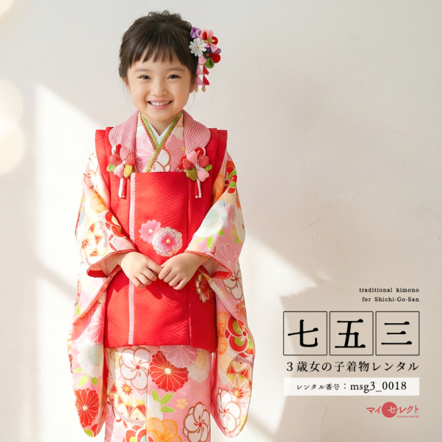 七五三レンタル着物3歳女の子モデル画像