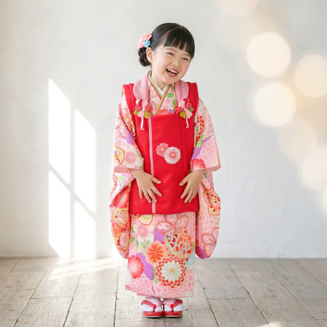 七五三レンタル着物3歳女の子モデル画像