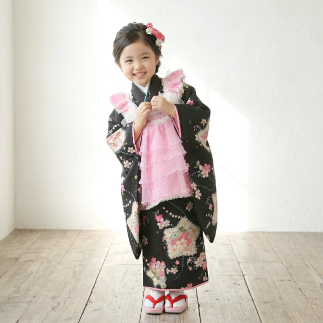 七五三レンタル着物3歳女の子モデル画像