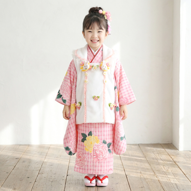 七五三レンタル着物3歳女の子モデル画像