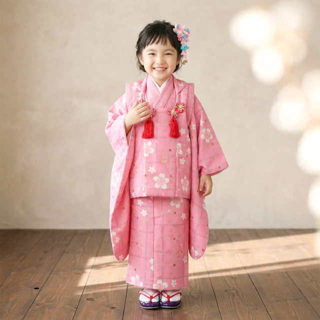 七五三レンタル着物3歳女の子モデル画像