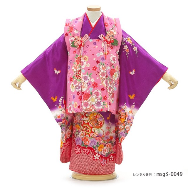 3歳女の子被布着物画像