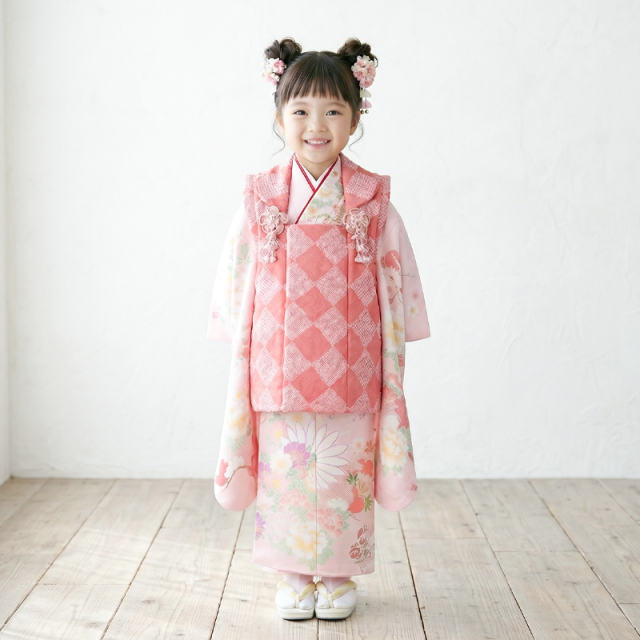 七五三レンタル着物3歳女の子モデル画像