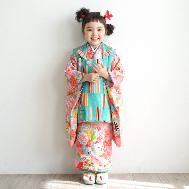 七五三レンタル着物3歳女の子モデル画像