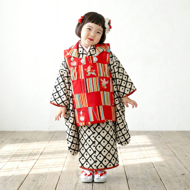 七五三レンタル着物3歳女の子モデル画像
