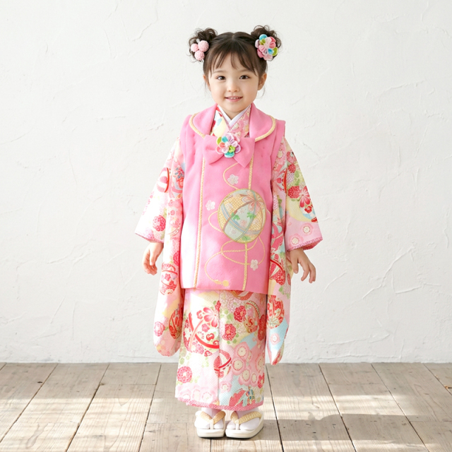 七五三レンタル着物3歳女の子モデル画像