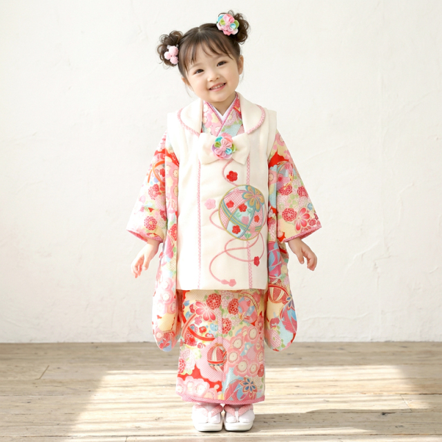 七五三レンタル着物3歳女の子モデル画像