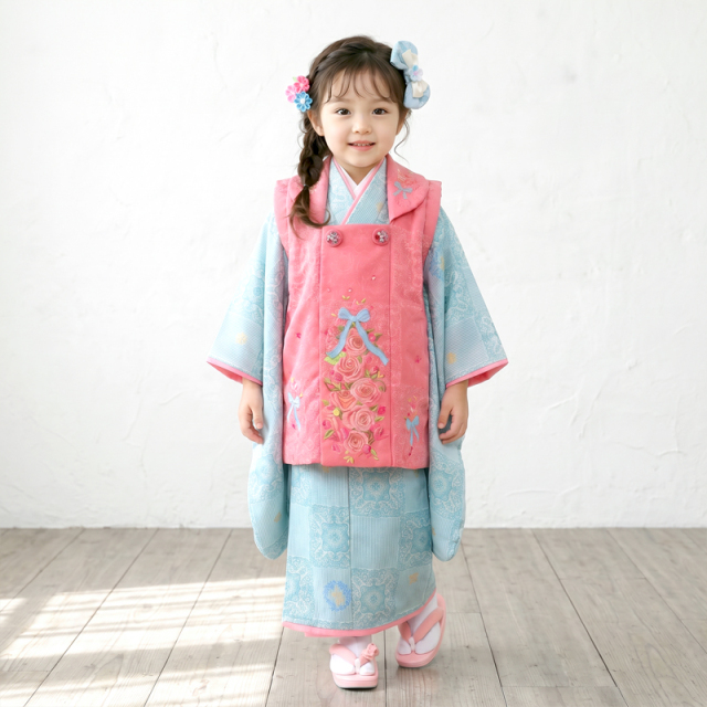 七五三レンタル着物3歳女の子モデル画像