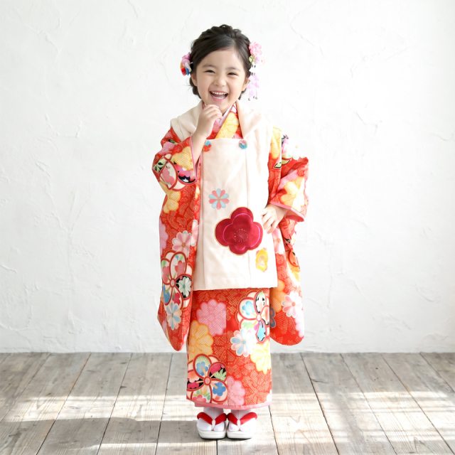 七五三レンタル着物3歳女の子モデル画像