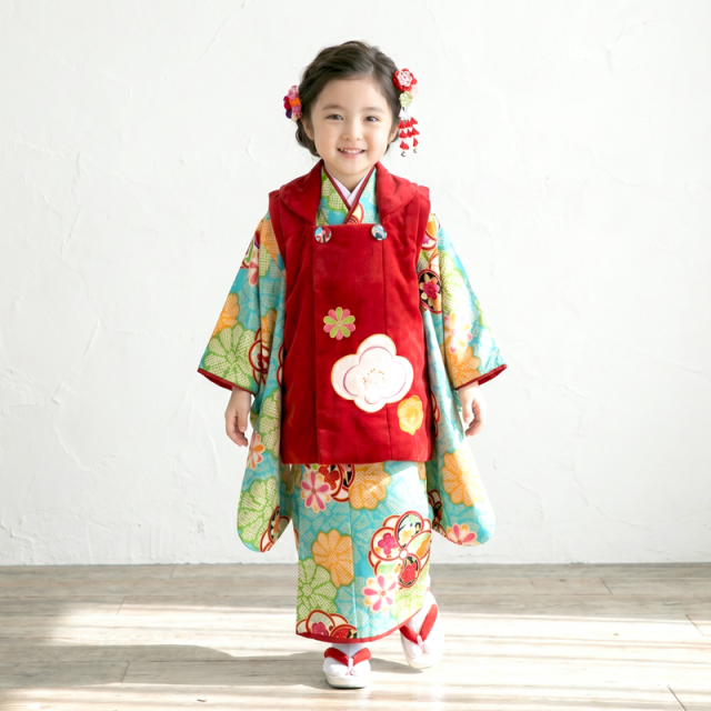 七五三レンタル着物3歳女の子モデル画像