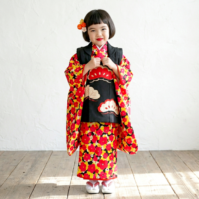 七五三レンタル着物3歳女の子モデル画像