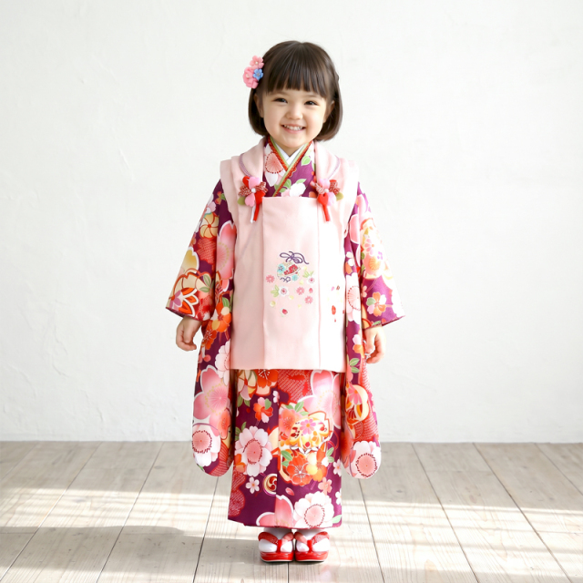 七五三レンタル着物3歳女の子モデル画像