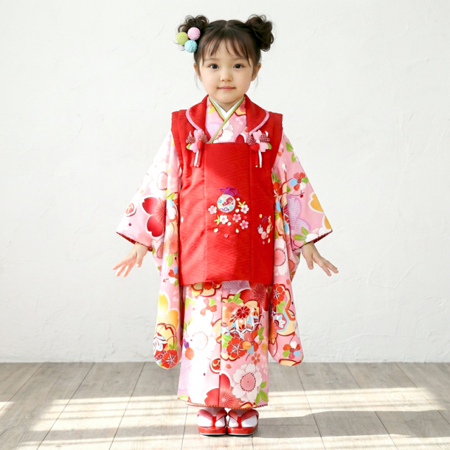 七五三レンタル着物3歳女の子モデル画像