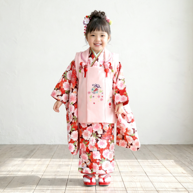 七五三レンタル着物3歳女の子モデル画像
