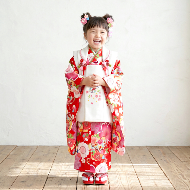 七五三レンタル着物3歳女の子モデル画像