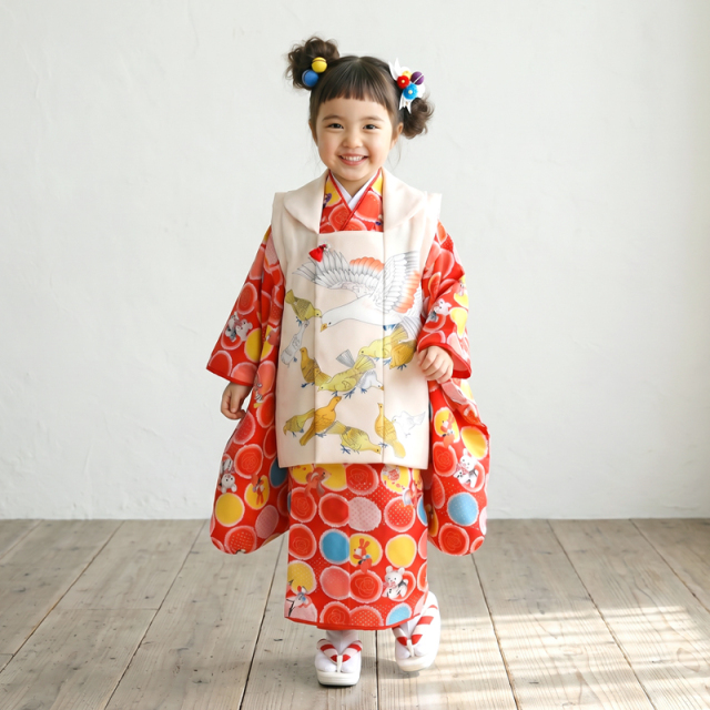 七五三レンタル着物3歳女の子モデル画像
