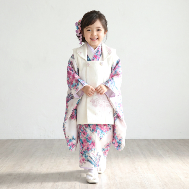 七五三レンタル着物3歳女の子モデル画像