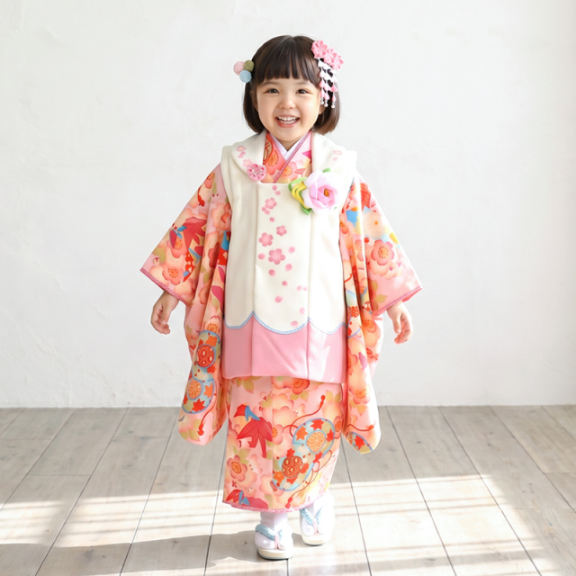 七五三レンタル着物3歳女の子モデル画像