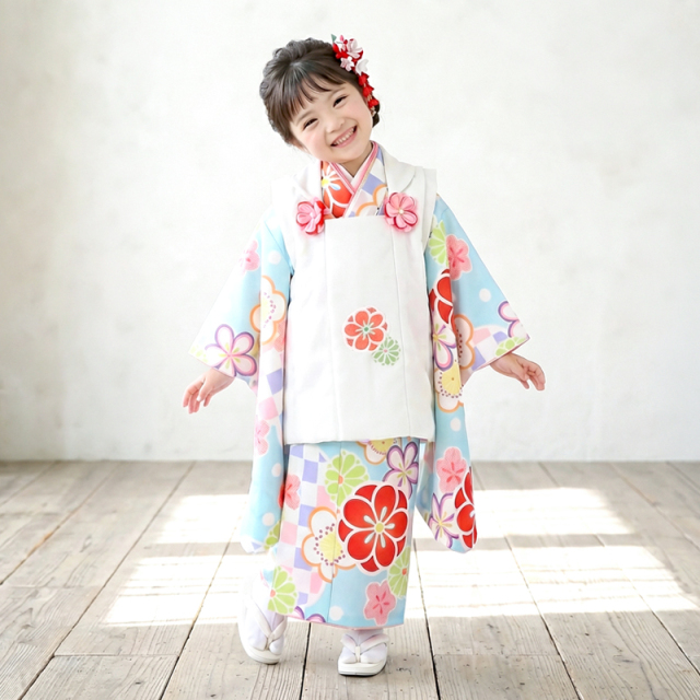 七五三レンタル着物3歳女の子モデル画像