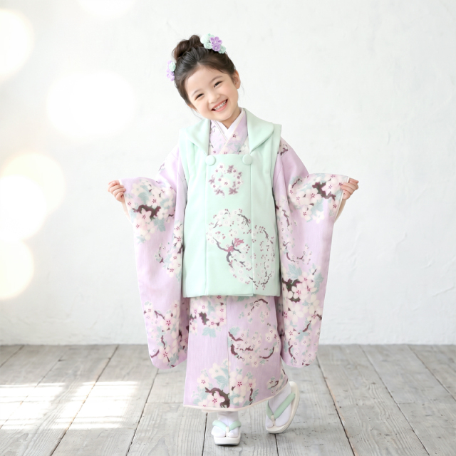 七五三レンタル着物3歳女の子モデル画像
