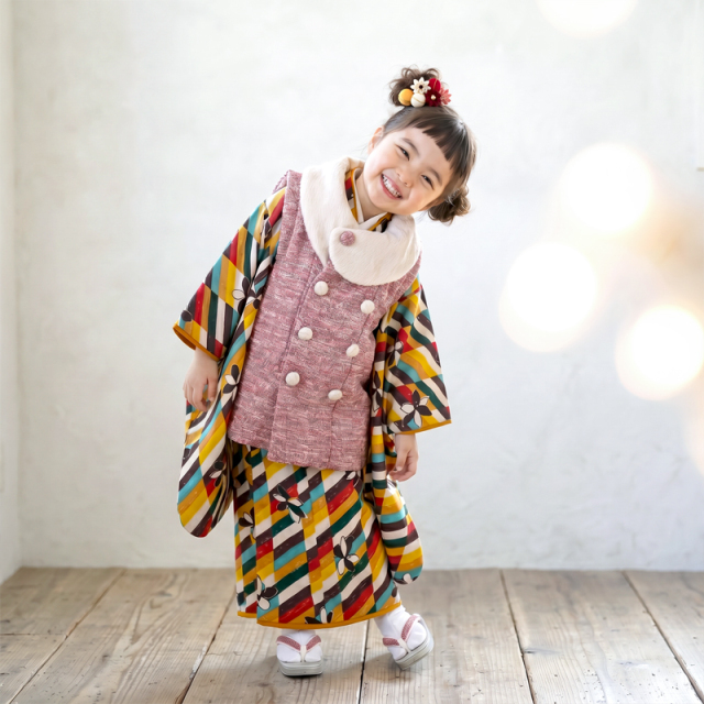 七五三レンタル着物3歳女の子モデル画像