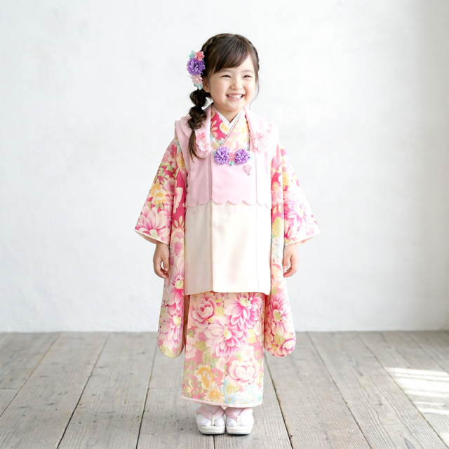 七五三レンタル着物3歳女の子モデル画像