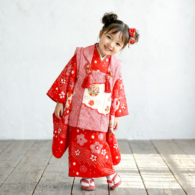七五三レンタル着物3歳女の子モデル画像