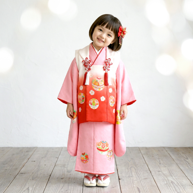 七五三レンタル着物3歳女の子モデル画像