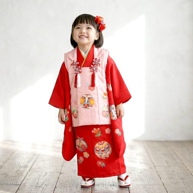 七五三レンタル着物3歳女の子モデル画像