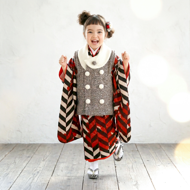 七五三レンタル着物3歳女の子モデル画像