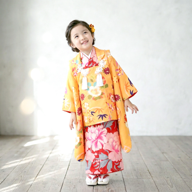 七五三レンタル着物3歳女の子モデル画像