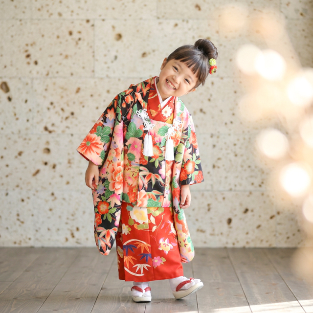 七五三レンタル着物3歳女の子モデル画像