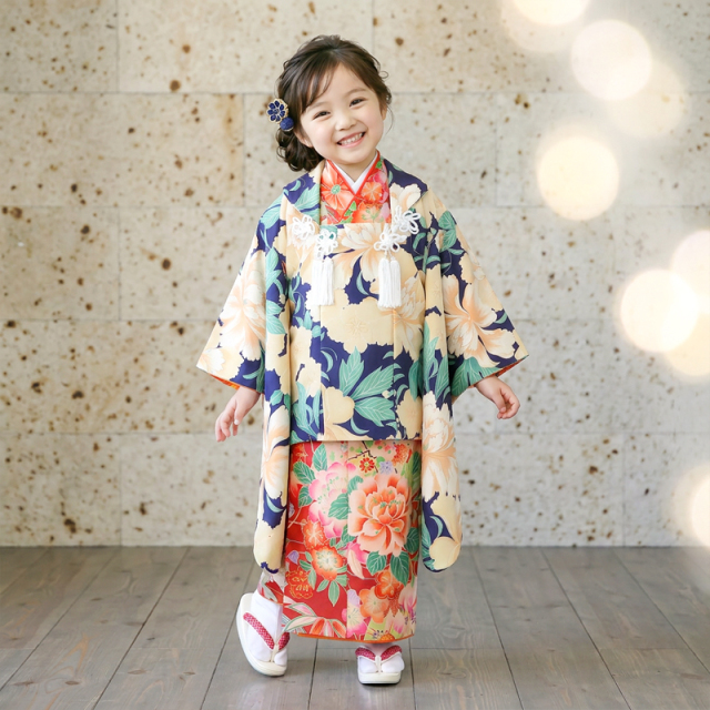 七五三レンタル着物3歳女の子モデル画像