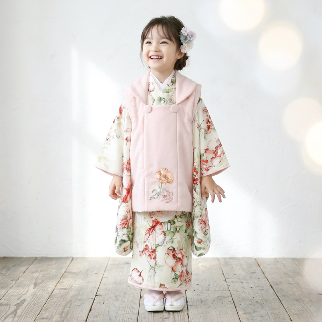 七五三レンタル着物3歳女の子モデル画像