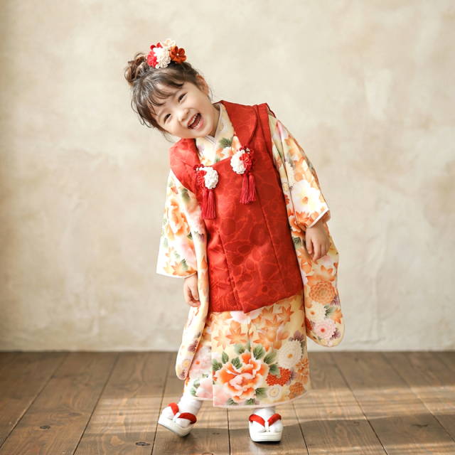 七五三レンタル着物3歳女の子モデル画像