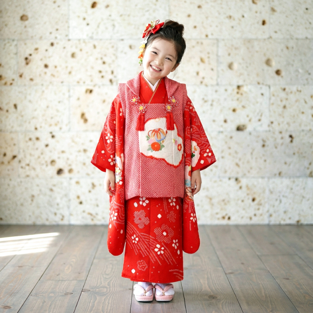 七五三レンタル着物3歳女の子モデル画像