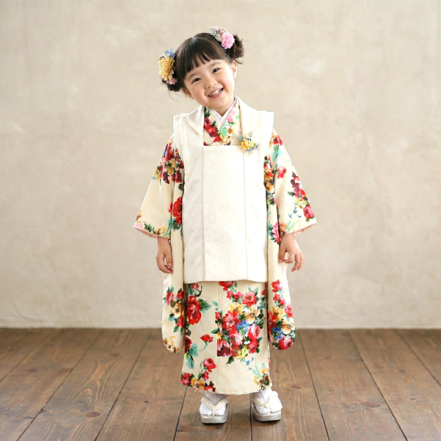 七五三レンタル着物3歳女の子モデル画像