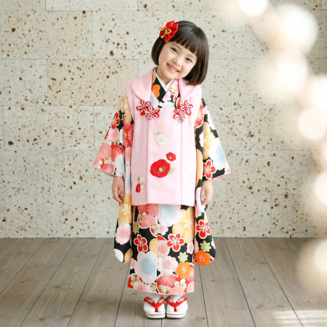 七五三レンタル着物3歳女の子モデル画像