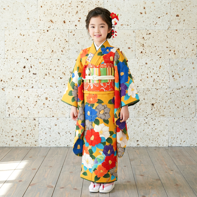 7歳着物レンタル着用モデル画像