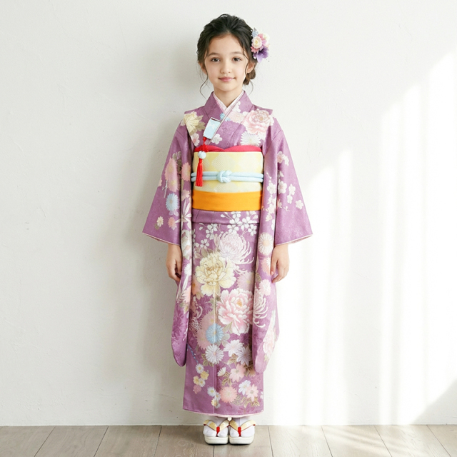 7歳着物レンタル着用モデル画像
