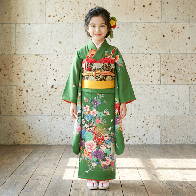 7歳着物レンタル着用モデル画像