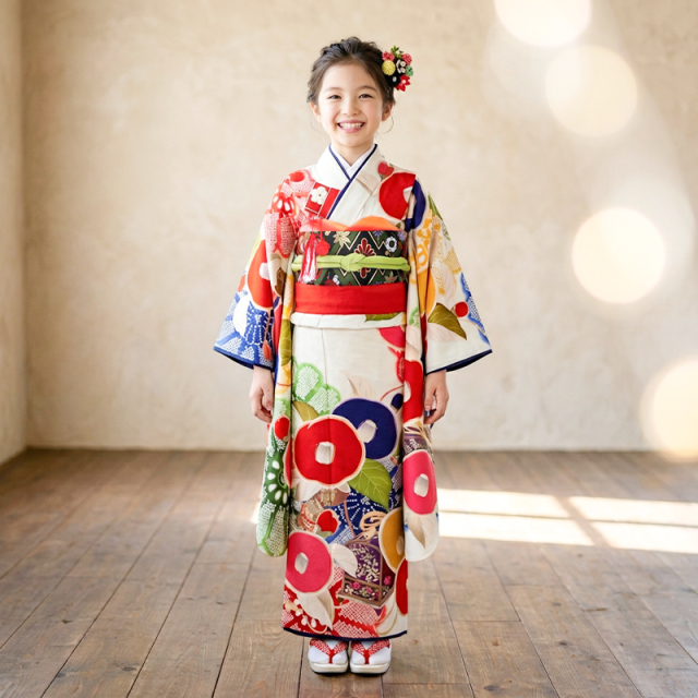 7歳着物レンタル着用モデル画像