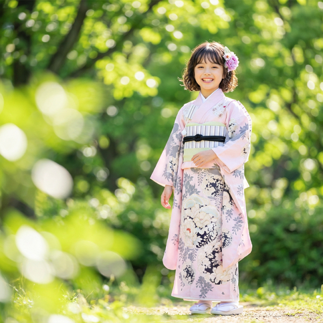 7歳着物レンタル着用モデル画像