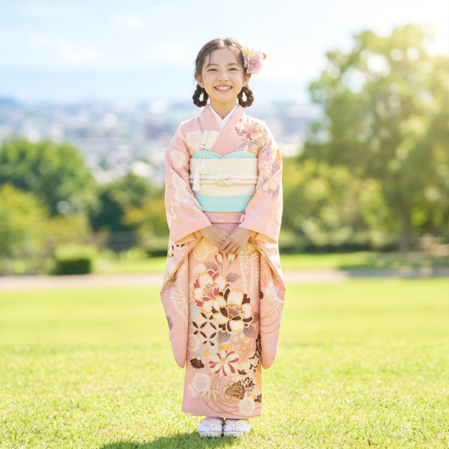 7歳着物レンタル着用モデル画像