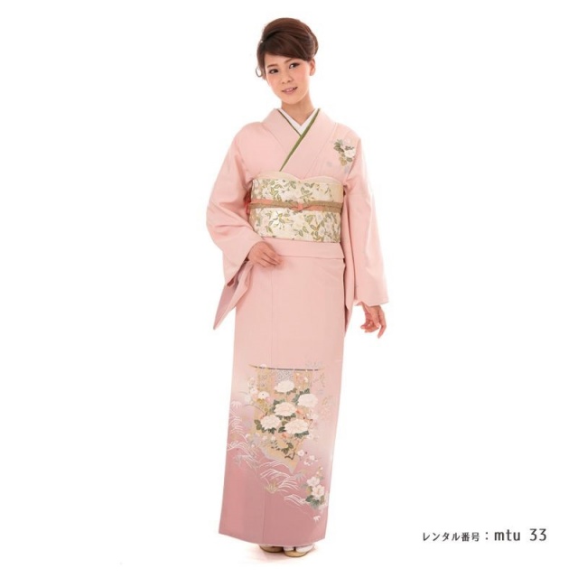付下げ・訪問着 北104 ピンク ／ mtu_33