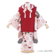 【美品】3歳　七五三　着物　紅一点　正絹被布 七五三着物レンタル3歳女の子のブランド：紅一点(正絹)｜着物