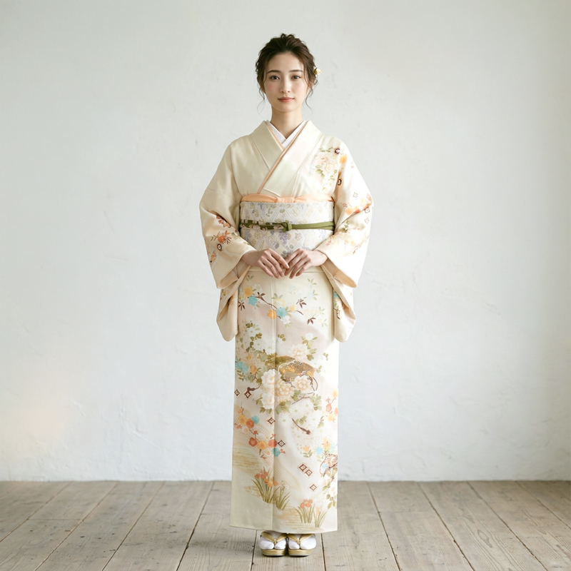 訪問着レンタル】洗練された色彩が凛とした美しさを引き立てる高身長用