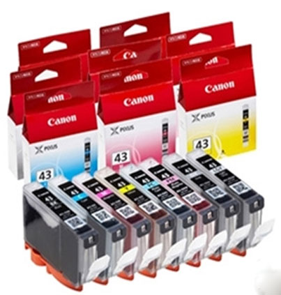 Canon使用済みインク　43点 Canon インクタンク BCI-43（BK、C、M、Y、PC、PM、GY、LGY） 純正＜8