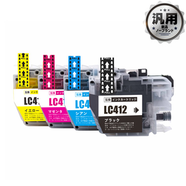 インクカートリッジLC412-4PK 汎用品（新品・ノーブランド） ＜4色入＞