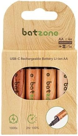 batzone リチウムイオン充電池 単3形 USB Type-Cケーブル付